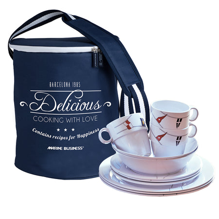 Marine Business Melamine Tableware Set & Basket - REGATA - Set of 24 12144 — Quality Boat Parts