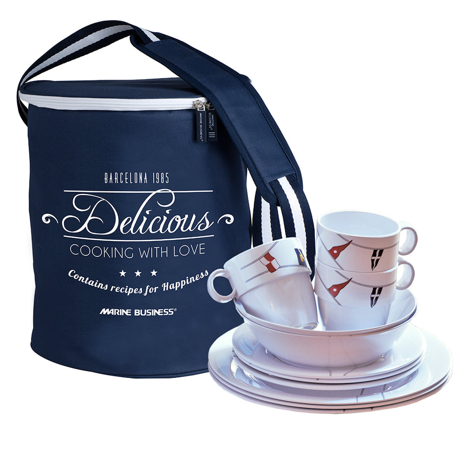 Marine Business Melamine Tableware Set & Basket - REGATA - Set of 24 12144 — Quality Boat Parts