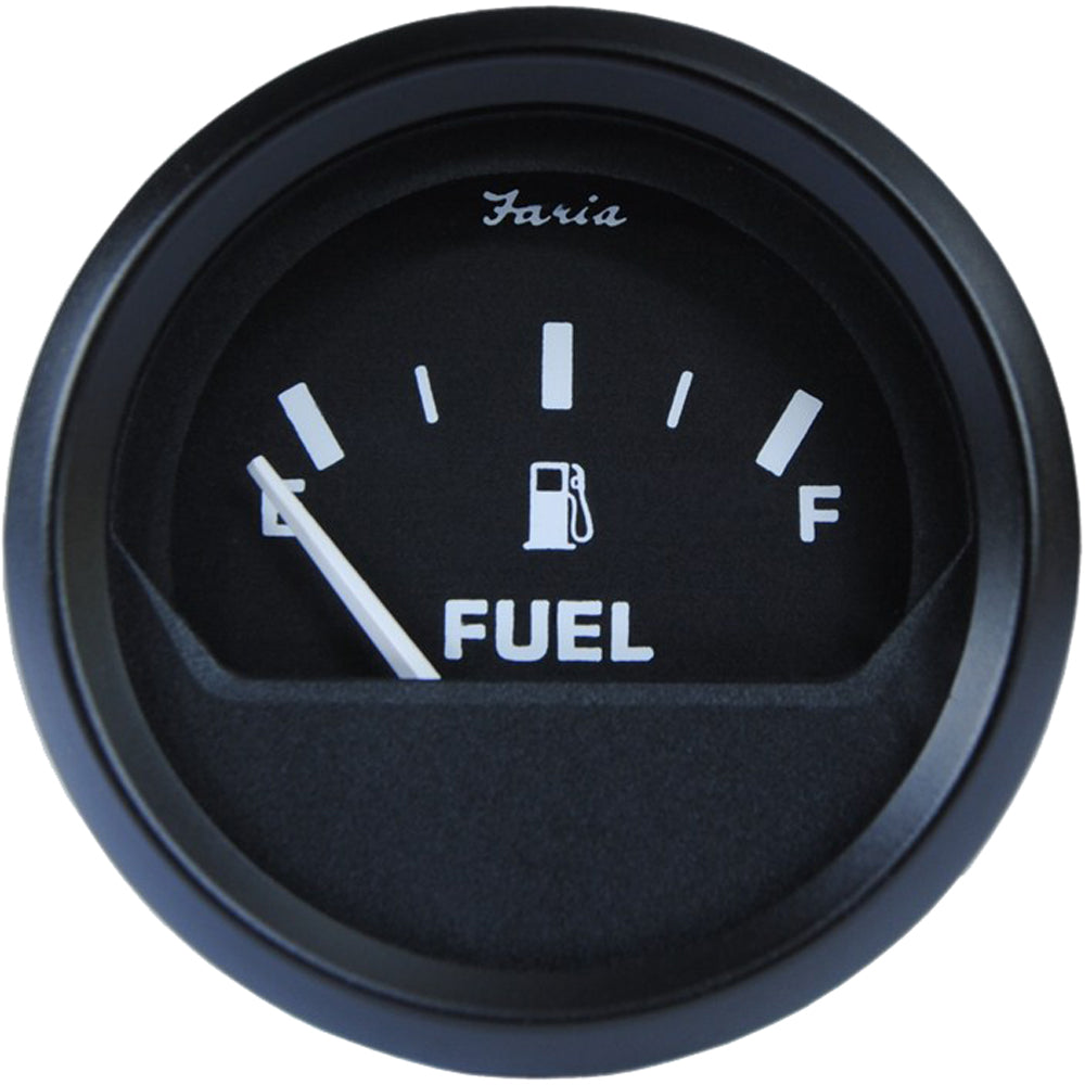 Faria Euro Black 2" Fuel Level Gauge 12801 — Quality Boat Parts