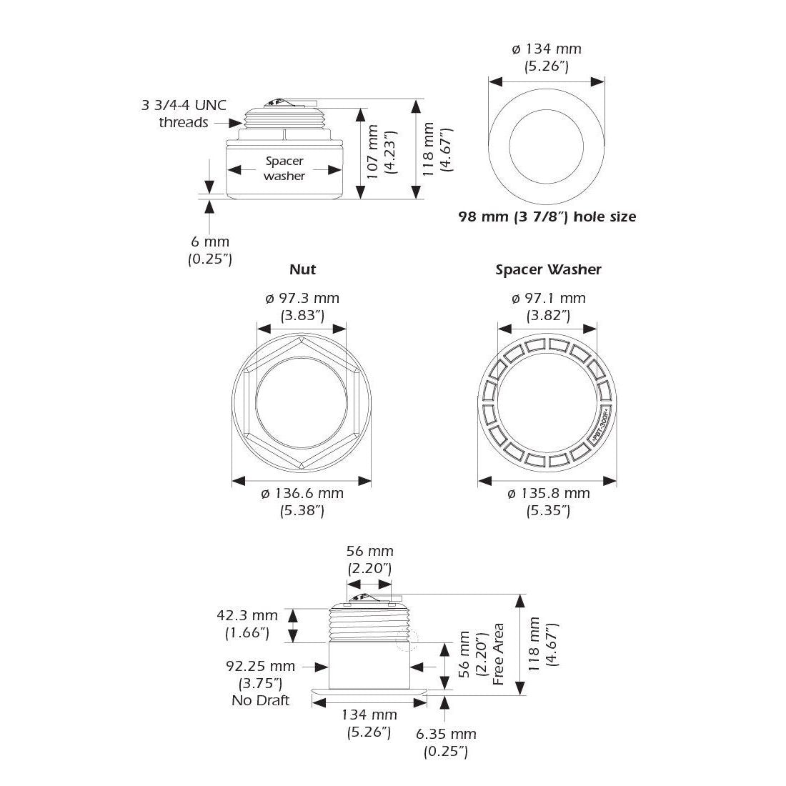 Airmar - B175C-12-H Thru Hull Transducer — Quality Boat Parts