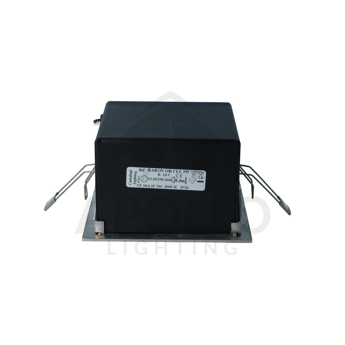 Cantalupi BARON OR CLL 9W – Marine LED Downlight | 3000K Warm Light | 20–32VDC | 114x106mm | 9W at 24VDC | IP20 Rated — Quality Boat Parts