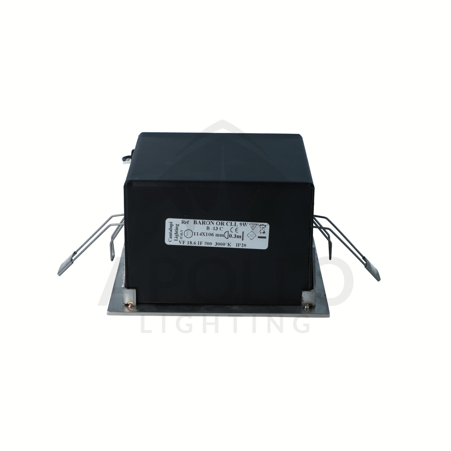 Cantalupi BARON OR CLL 9W – Marine LED Downlight | 3000K Warm Light | 20–32VDC | 114x106mm | 9W at 24VDC | IP20 Rated — Quality Boat Parts