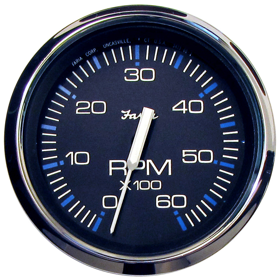 Faria Chesapeake Black 4" Tachometer - 6000 RPM (Gas) (Inboard & I/O) 33710 — Quality Boat Parts