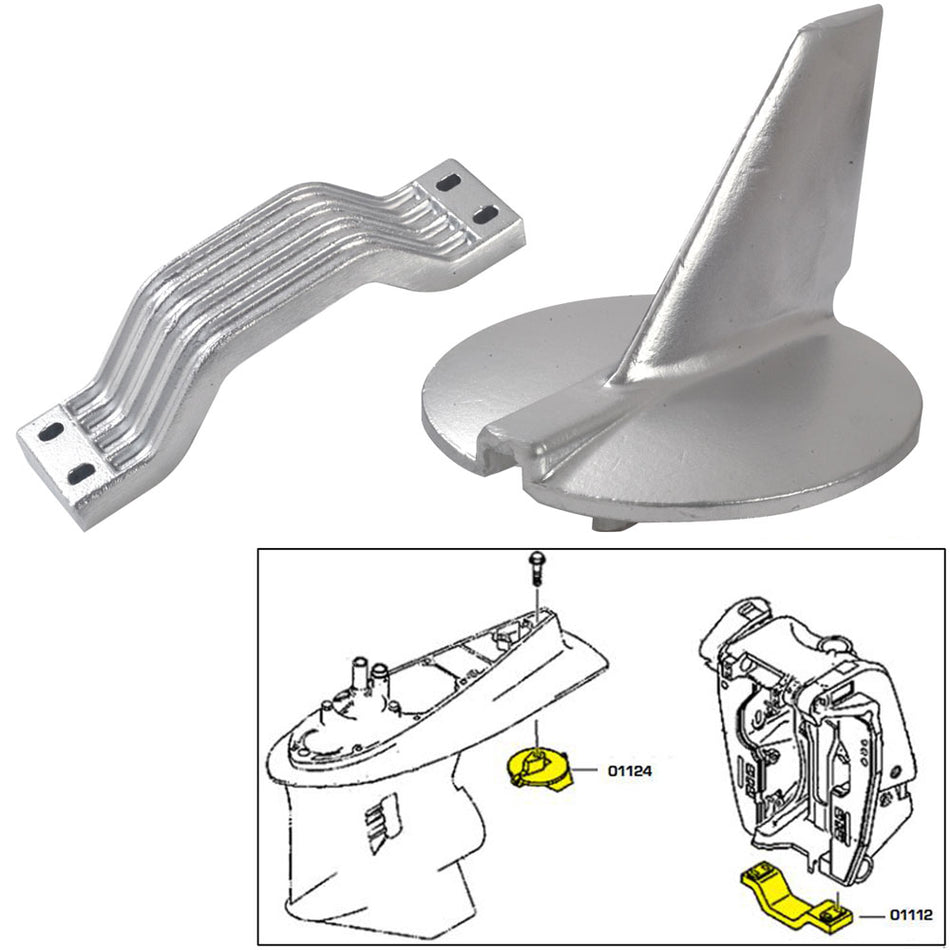 Tecnoseal Anode Kit - Yamaha 200-250HP - Zinc 21104 — Quality Boat Parts