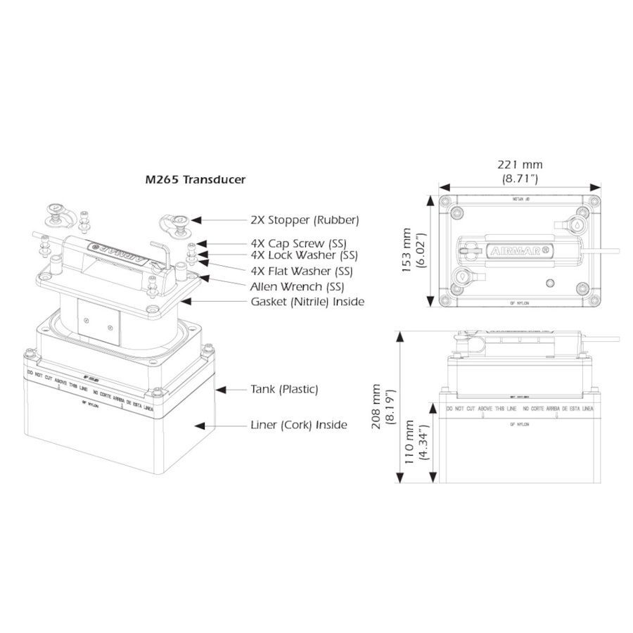 Airmar - M265C-LM 1kw Low Medium CHIRP Transducer — Quality Boat Parts