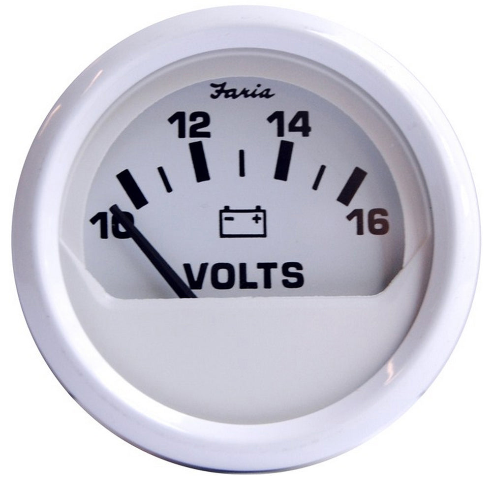 Faria Dress White 2" Voltmeter (10-16 VDC) 13120 — Quality Boat Parts