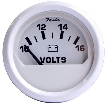 Faria Dress White 2" Voltmeter (10-16 VDC) 13120 — Quality Boat Parts