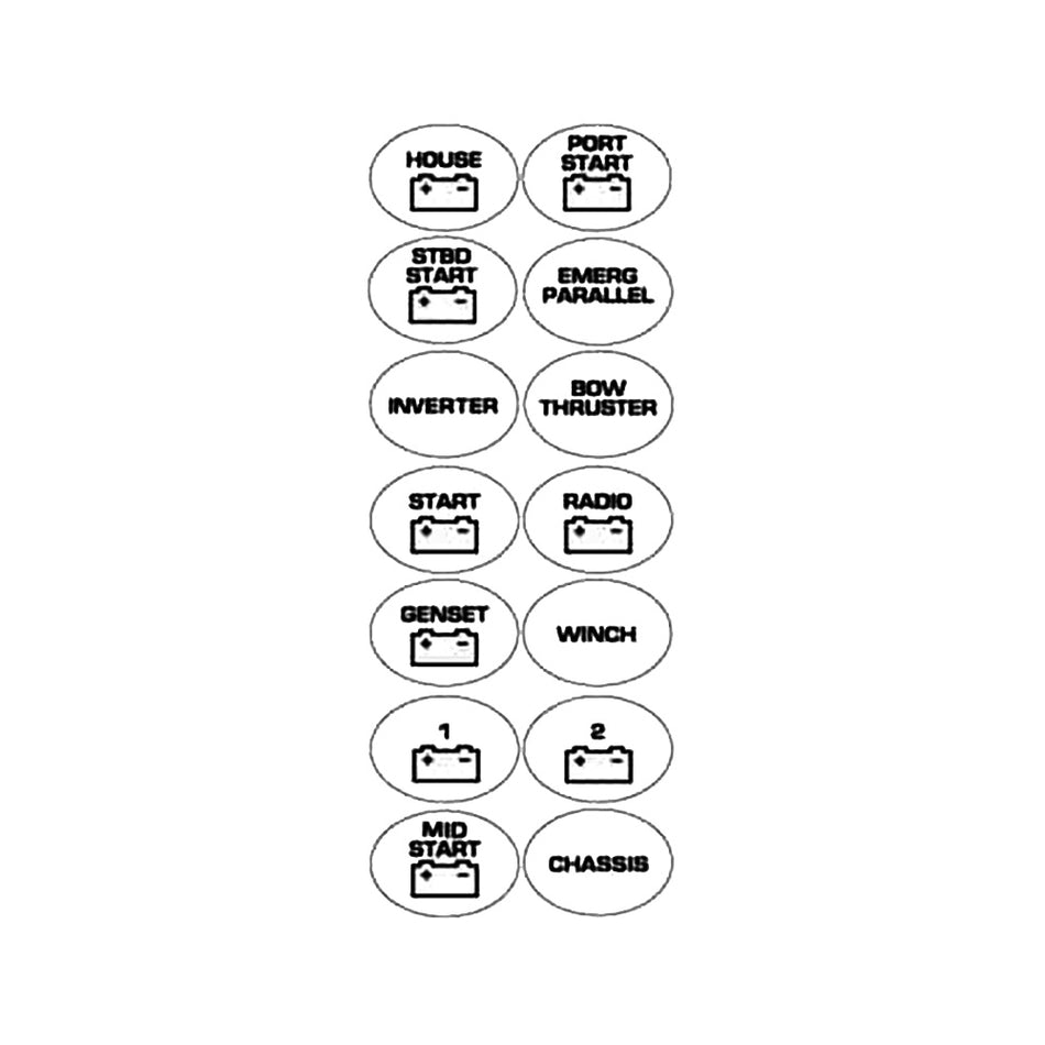 BEP Battery Switch Label Sheet 713 — Quality Boat Parts