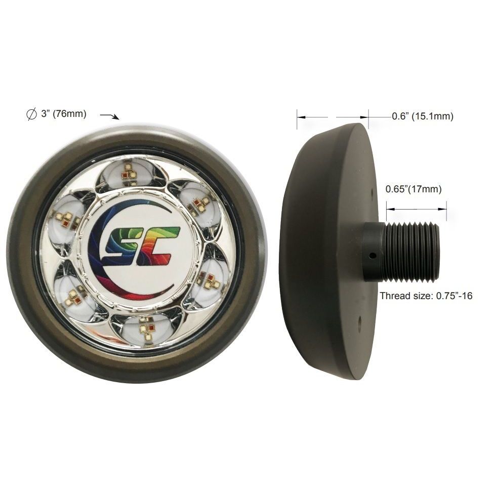 Shadow-Caster LED Lighting - SC3 Underwater LED Light - 12V, Aluminum, Thru-Hull — Quality Boat Parts