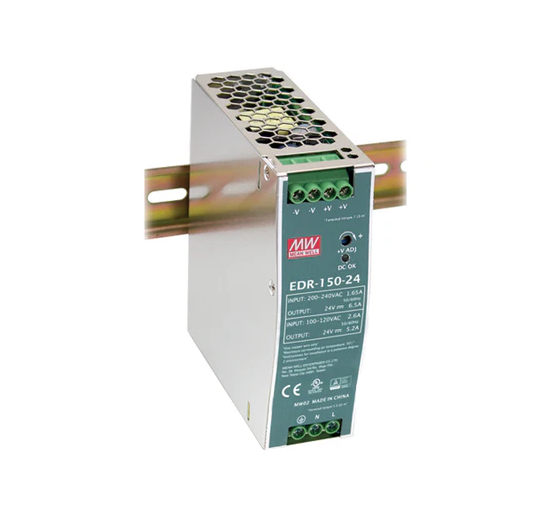Mean Well - DIN Rail Power Supply - 24V DC, 6.5 Amps, 156 Watts (EDR-150-24) — Quality Boat Parts