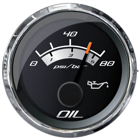 Faria Platinum 2" Oil Pressure Gauge - 80 PSI 22024 — Quality Boat Parts