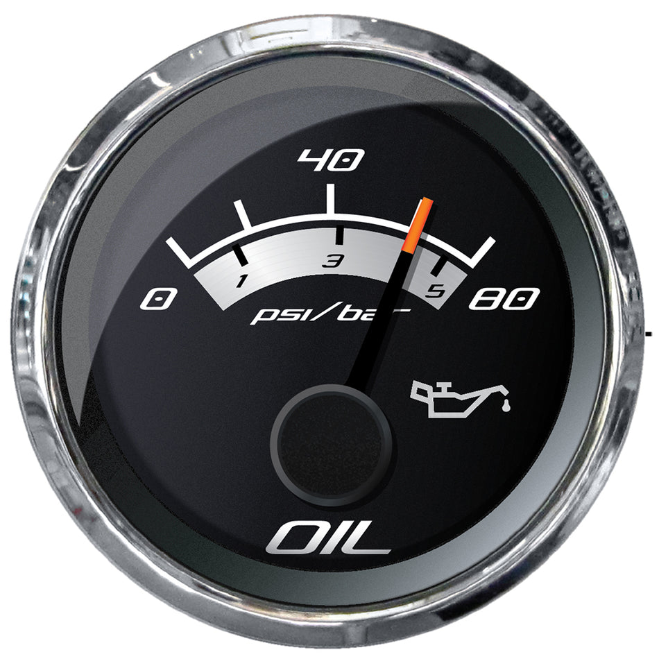 Faria Platinum 2" Oil Pressure Gauge - 80 PSI 22024 — Quality Boat Parts