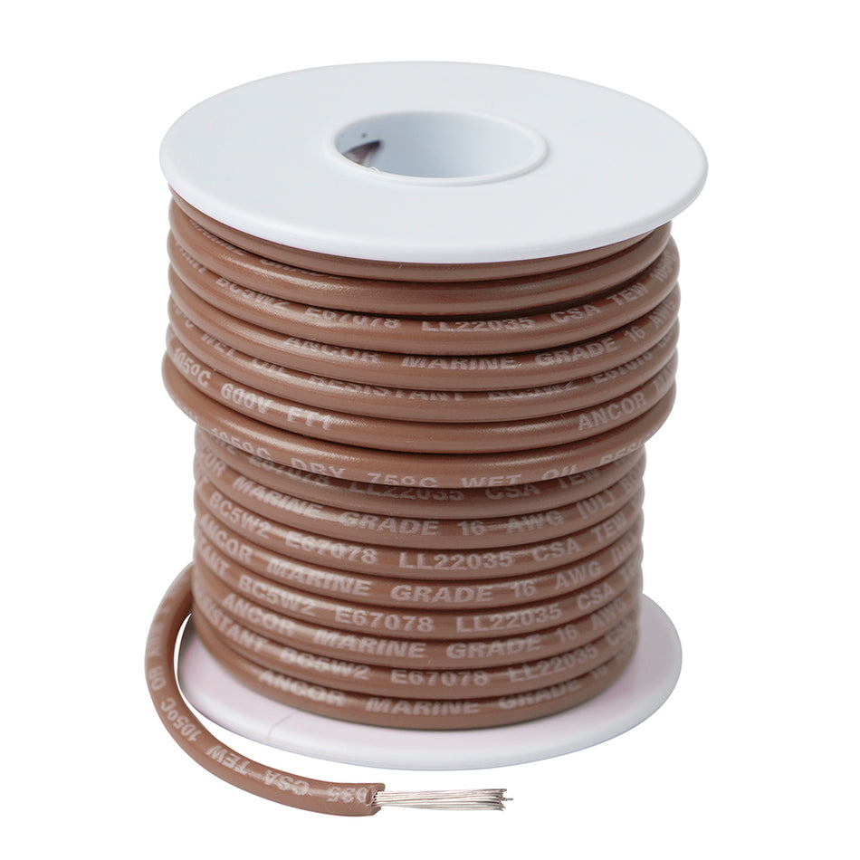 Ancor Tan 16 AWG Tinned Copper Wire - 100' 101810 — Quality Boat Parts