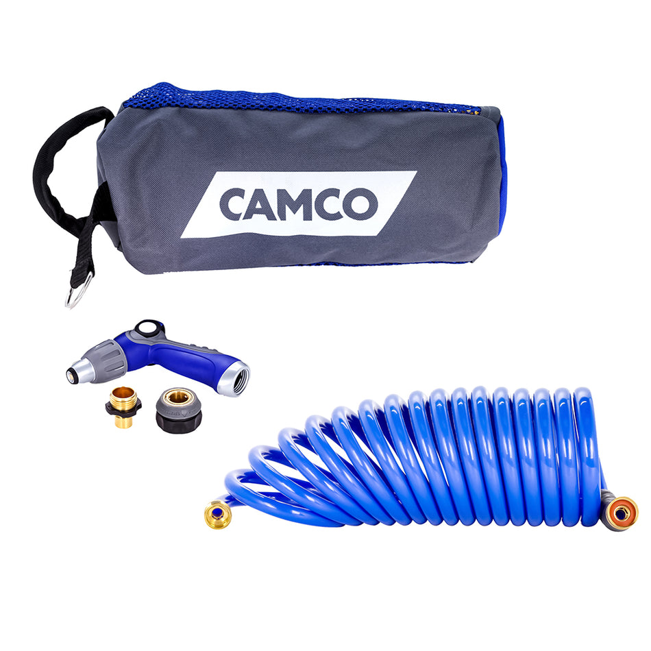 Camco 20' Coiled Hose & Spray Nozzle Kit 41980 — Quality Boat Parts