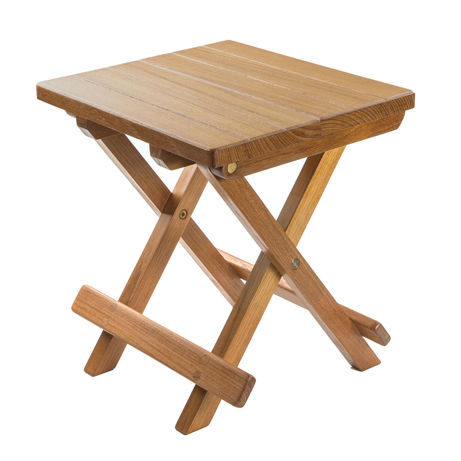 Whitecap Teak Grooved Top Fold-Away Table/Stool 60034 — Quality Boat Parts
