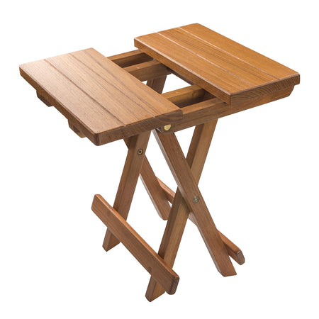 Whitecap Teak Grooved Top Fold-Away Table/Stool 60034 — Quality Boat Parts