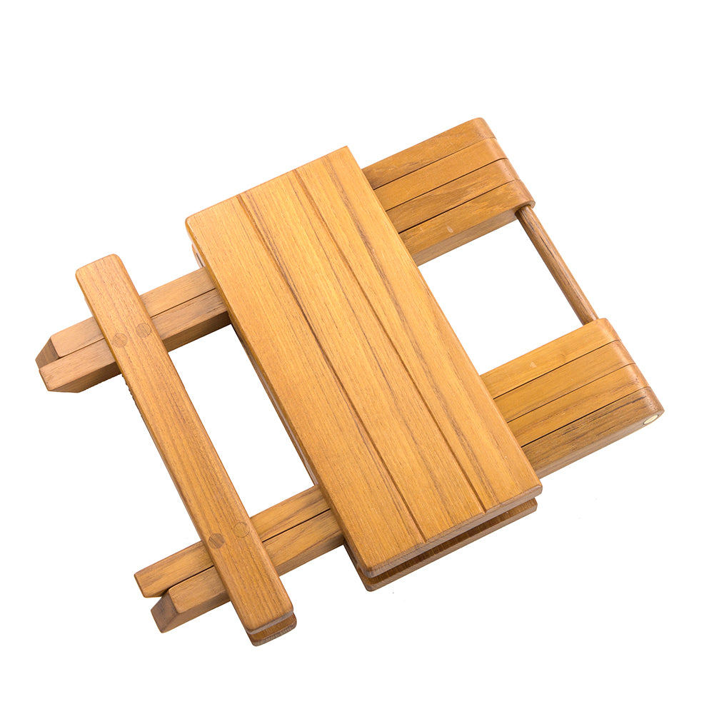 Whitecap Teak Grooved Top Fold-Away Table/Stool 60034 — Quality Boat Parts