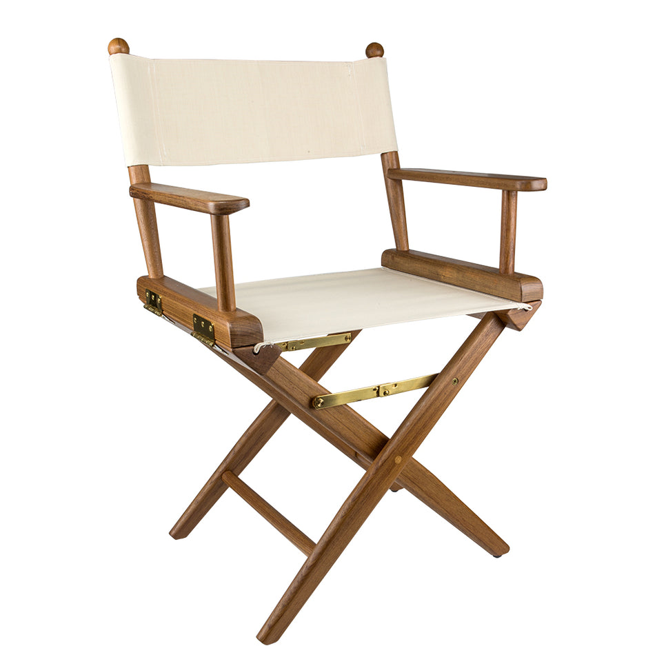 Whitecap Director's Chair w/Natural Seat Covers - Teak 60044 — Quality Boat Parts