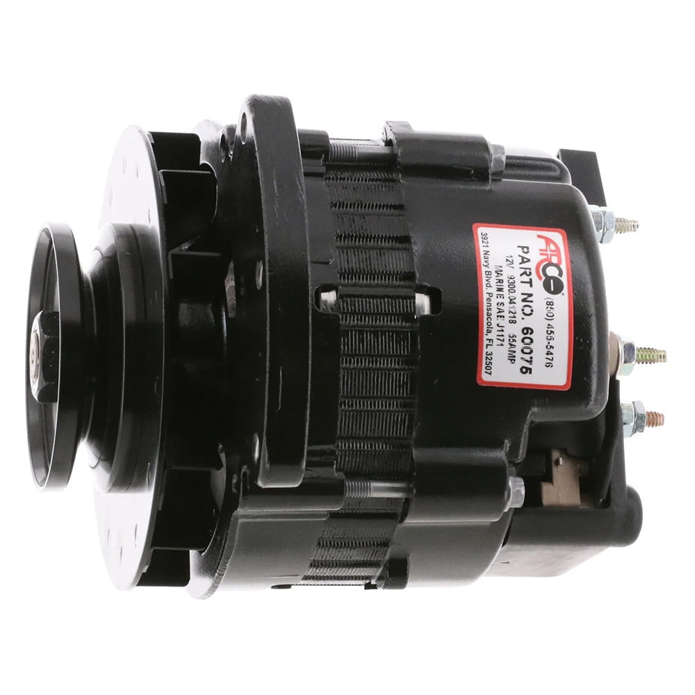 ARCO Marine Premium Replacement Universal Alternator w/Single Groove Pulley - 12V 55A 60075 — Quality Boat Parts