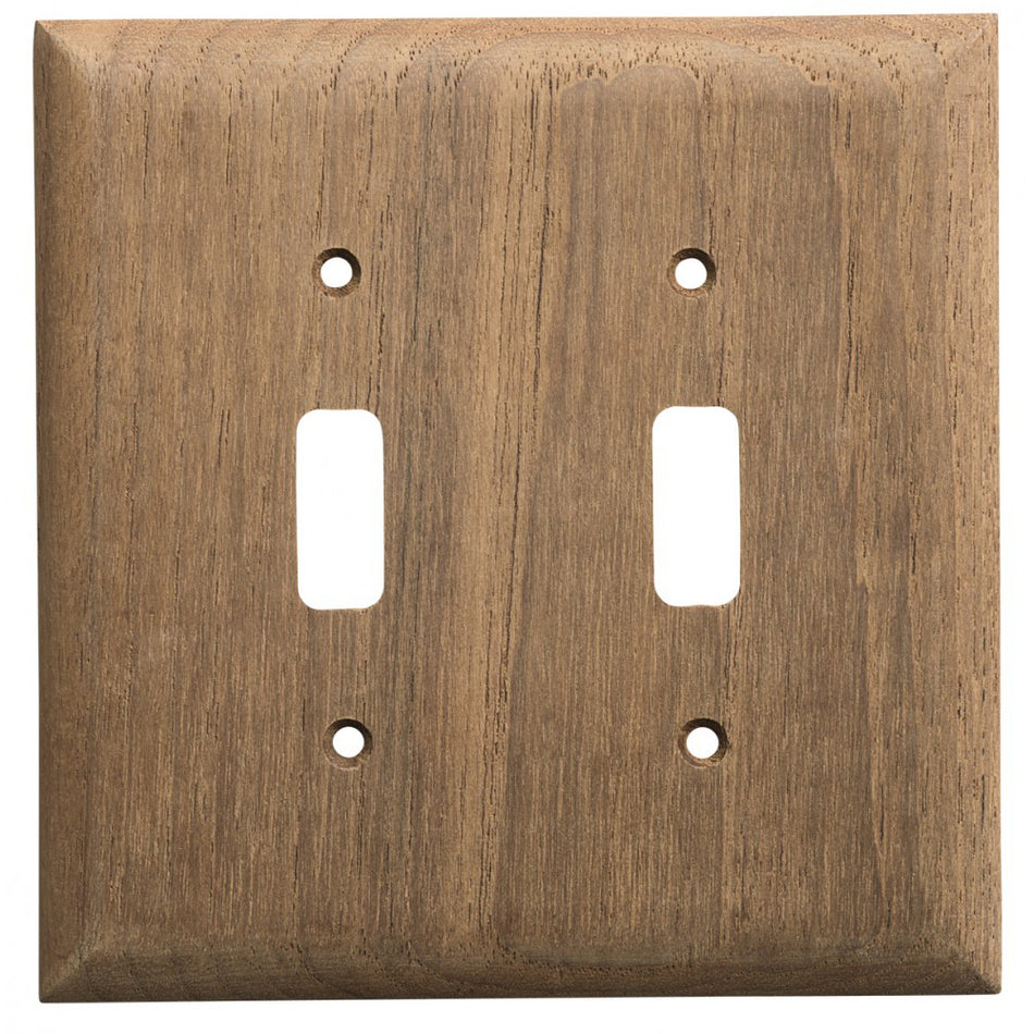 Whitecap Teak 2-Toggle Switch/Receptacle Cover Plate 60176 — Quality Boat Parts