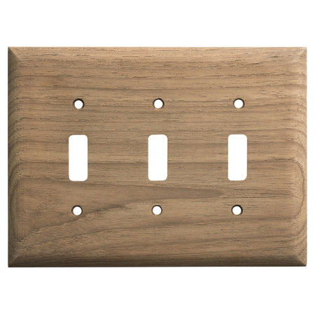 Whitecap Teak 3-Toggle Switch/Receptacle Cover Plate 60179 — Quality Boat Parts