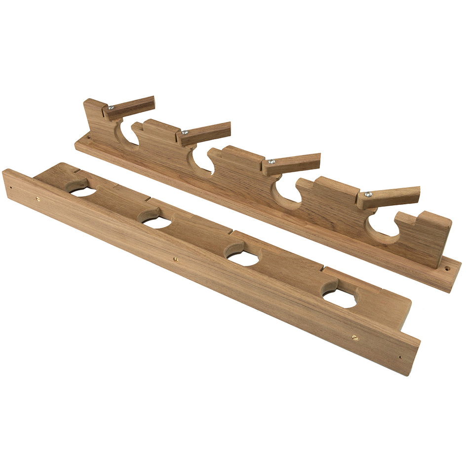 Whitecap Teak Lock-In Four-Rod Storage Rack 60620 — Quality Boat Parts
