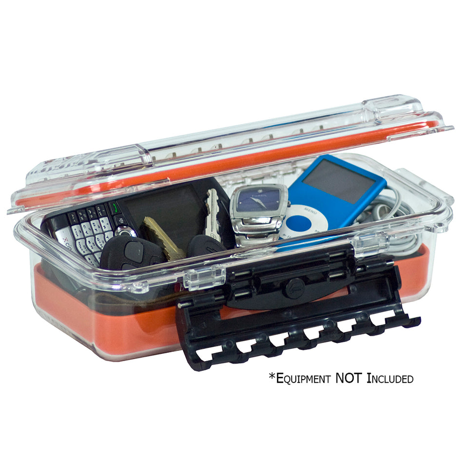 Plano Waterproof Polycarbonate Storage Box - 3500 Size - Orange/Clear 145000 — Quality Boat Parts