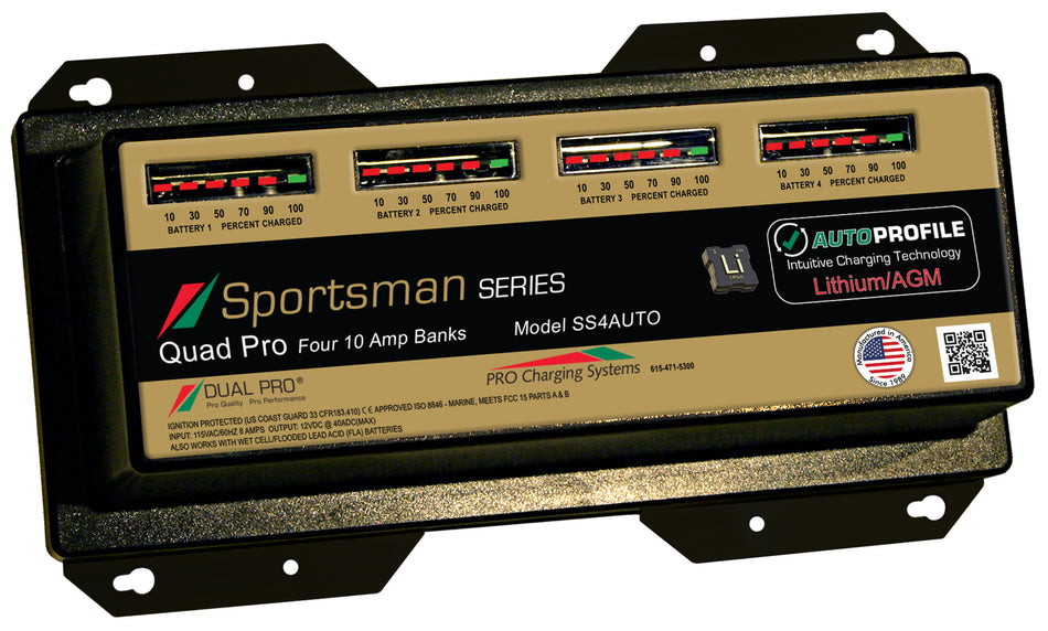 Dual Pro SS4AUTO Battery Charger, Auto Profile 4 Bank 40 Amps SS4AUTO — Quality Boat Parts