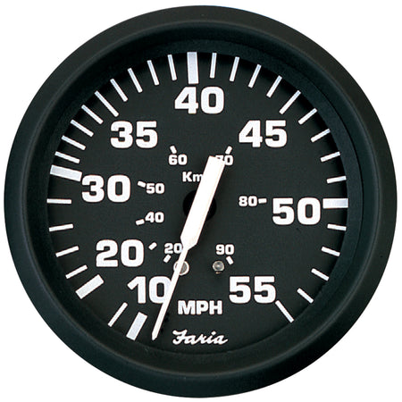 Faria Euro Black 4" Speedometer - 55MPH (Pitot) 32810 — Quality Boat Parts