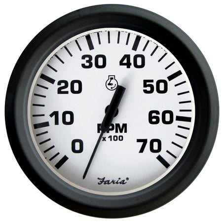 Faria Euro White 4" Tachometer 7000 RPM (Gas) (Outboards) 32905 — Quality Boat Parts