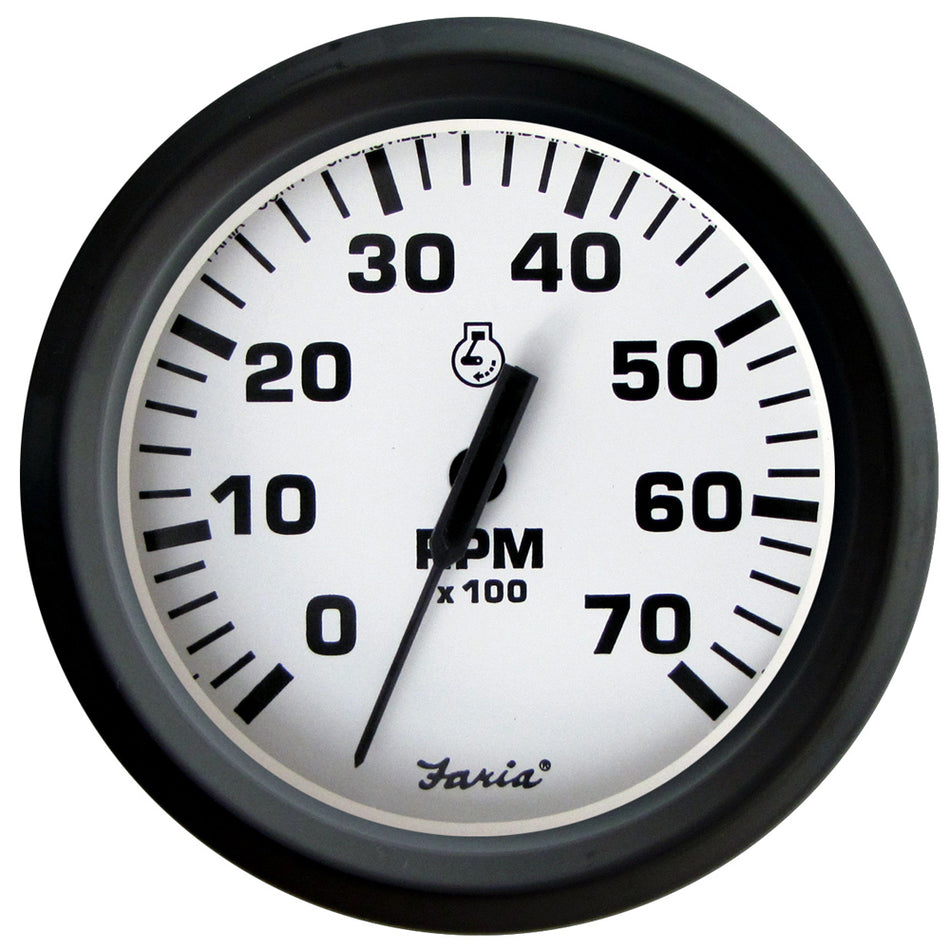 Faria Euro White 4" Tachometer 7000 RPM (Gas) (Outboards) 32905 — Quality Boat Parts