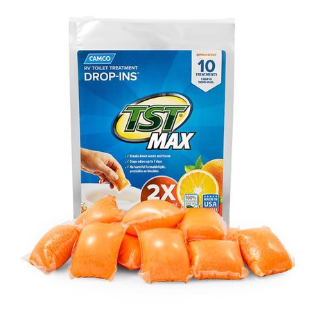 Camco TST MAX Orange RV Toilet Treatment Drop-Ins *10-Pack 41178 — Quality Boat Parts