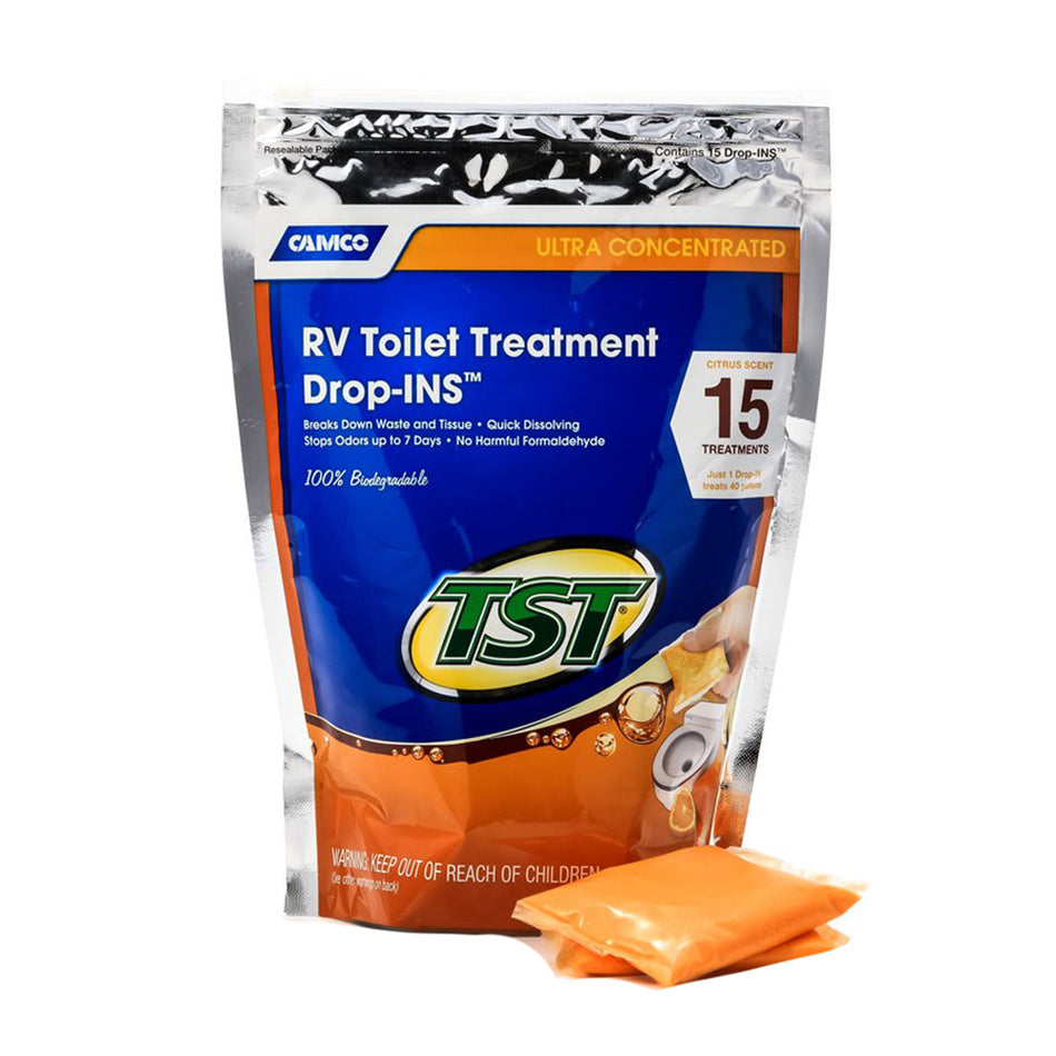 Camco TST Orange RV Toilet Treatment Drop-Ins *15-Pack 41189 — Quality Boat Parts