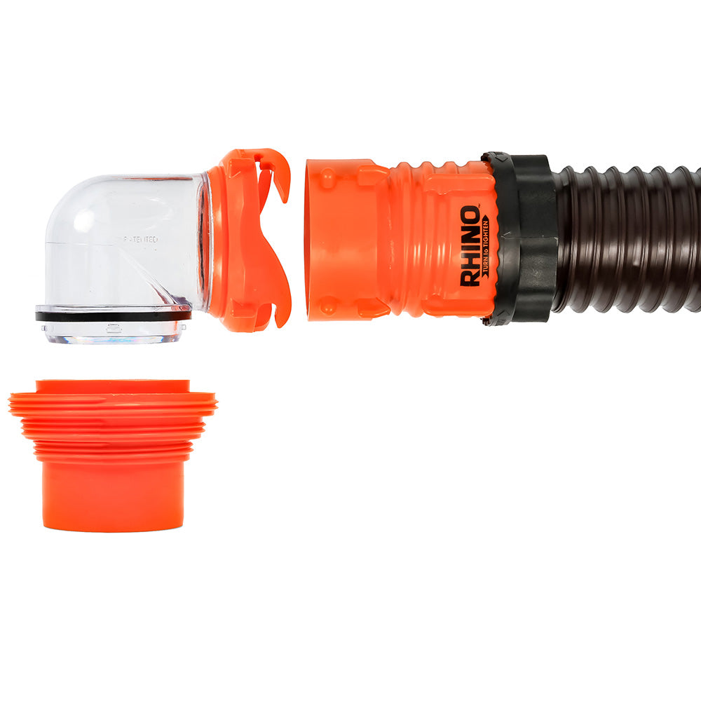 Camco RhinoFLEX 20' Sewer Hose Kit w/4 In 1 Elbow Caps 39741 — Quality Boat Parts