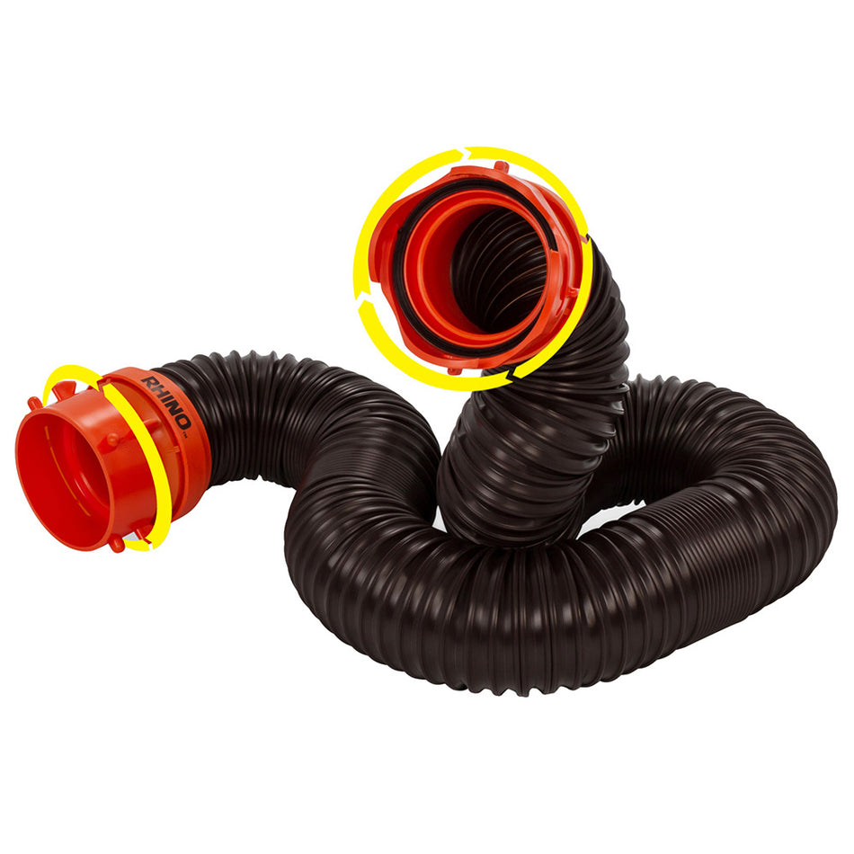 Camco RhinoFLEX 5' Sewer Hose Extension w/Swivel Bayonet & Lug 39765 — Quality Boat Parts