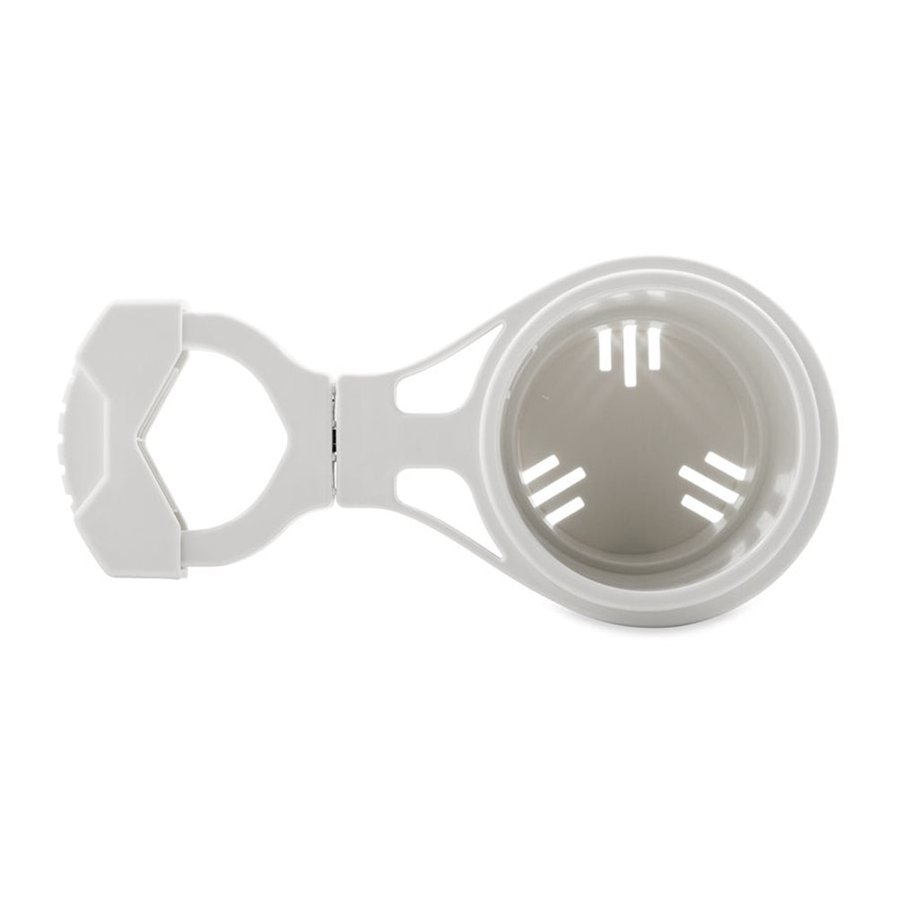 Camco Clamp-On Rail Mounted Cup Holder - Large for Up to 2" Rail - White 53083 — Quality Boat Parts