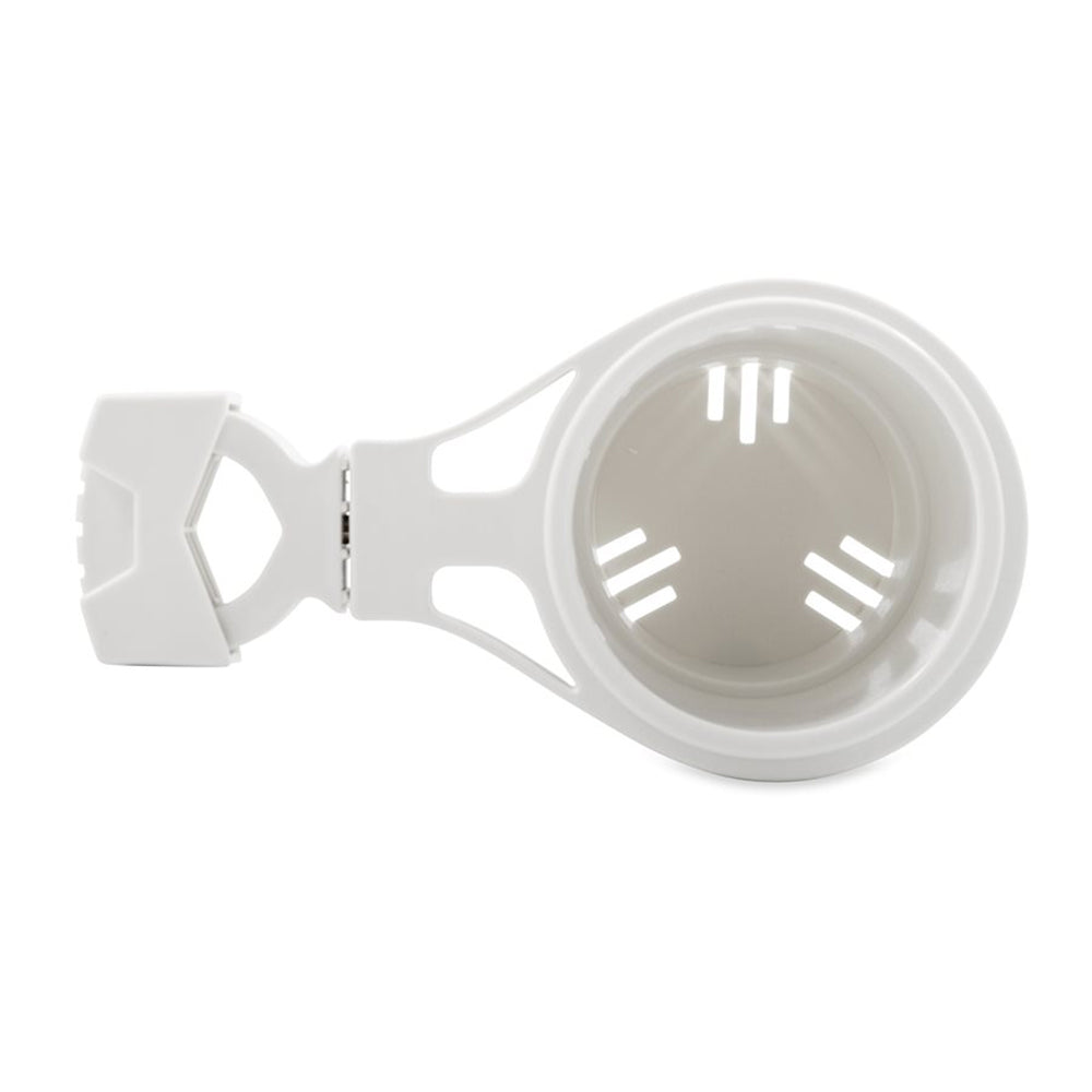 Camco Clamp-On Rail Mounted Cup Holder - Small for Up to 1-1/4" Rail - White 53086 — Quality Boat Parts