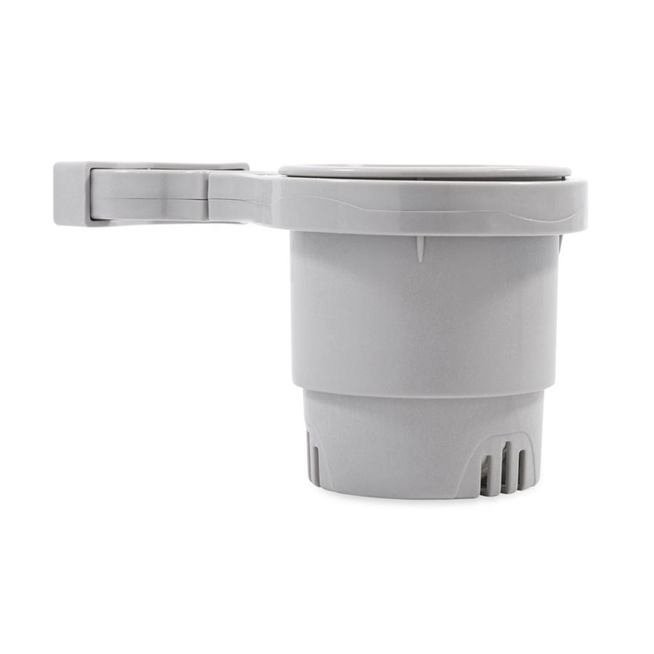 Camco Clamp-On Rail Mounted Cup Holder - Large for Up to 2" Rail - Grey 53092 — Quality Boat Parts