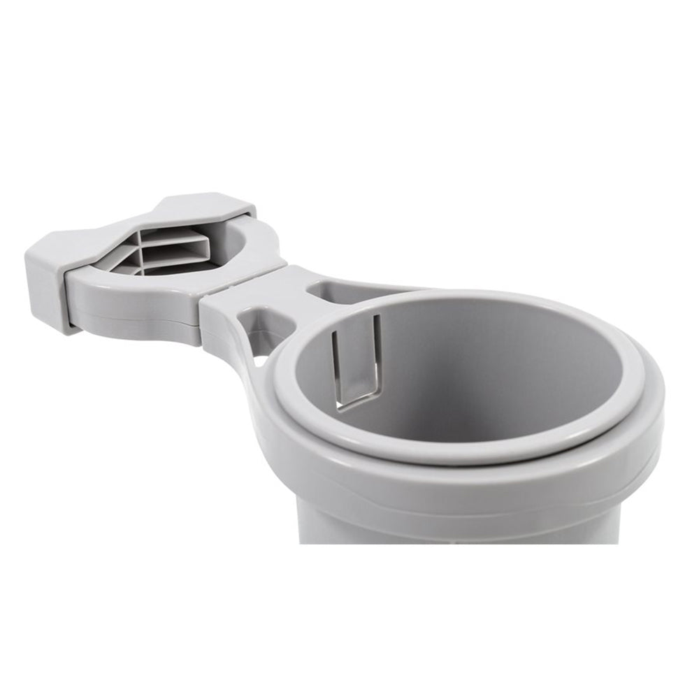 Camco Clamp-On Rail Mounted Cup Holder - Large for Up to 2" Rail - Grey 53092 — Quality Boat Parts