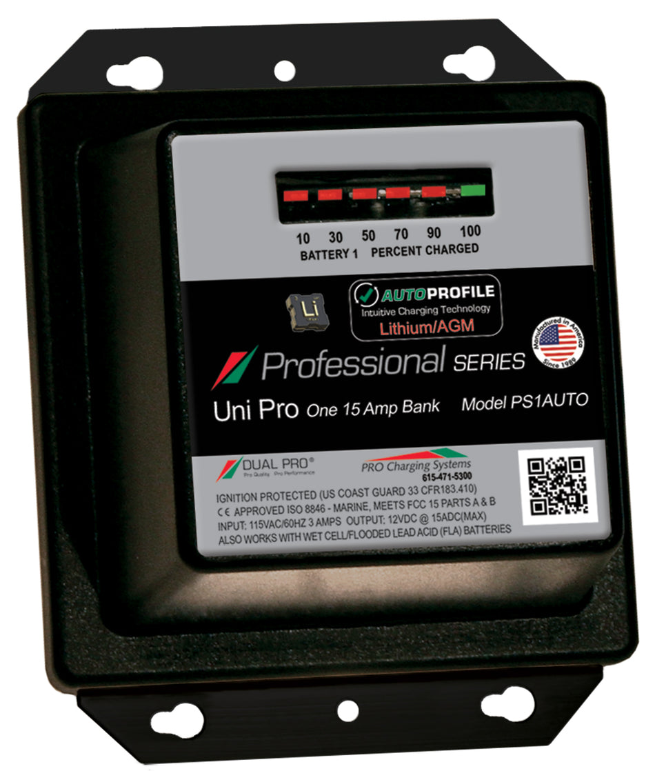 Dual Pro PS1AUTO Battery Charger, Auto Profile 1 Bank 15 Amps PS1AUTO — Quality Boat Parts
