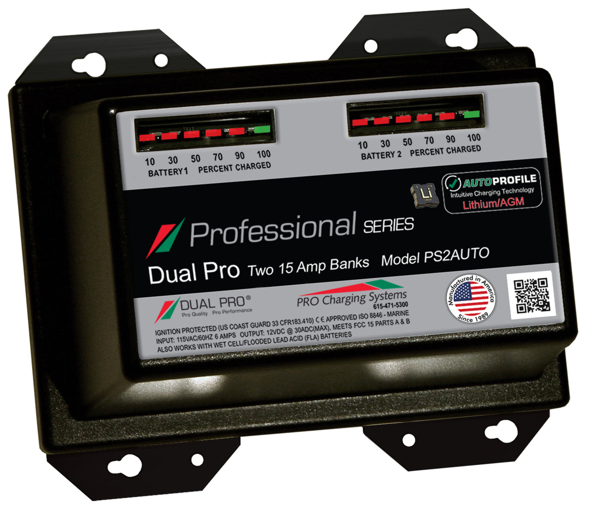 Dual Pro PS2AUTO Battery Charger, Auto Profile 2 Bank 30 Amps PS2AUTO — Quality Boat Parts