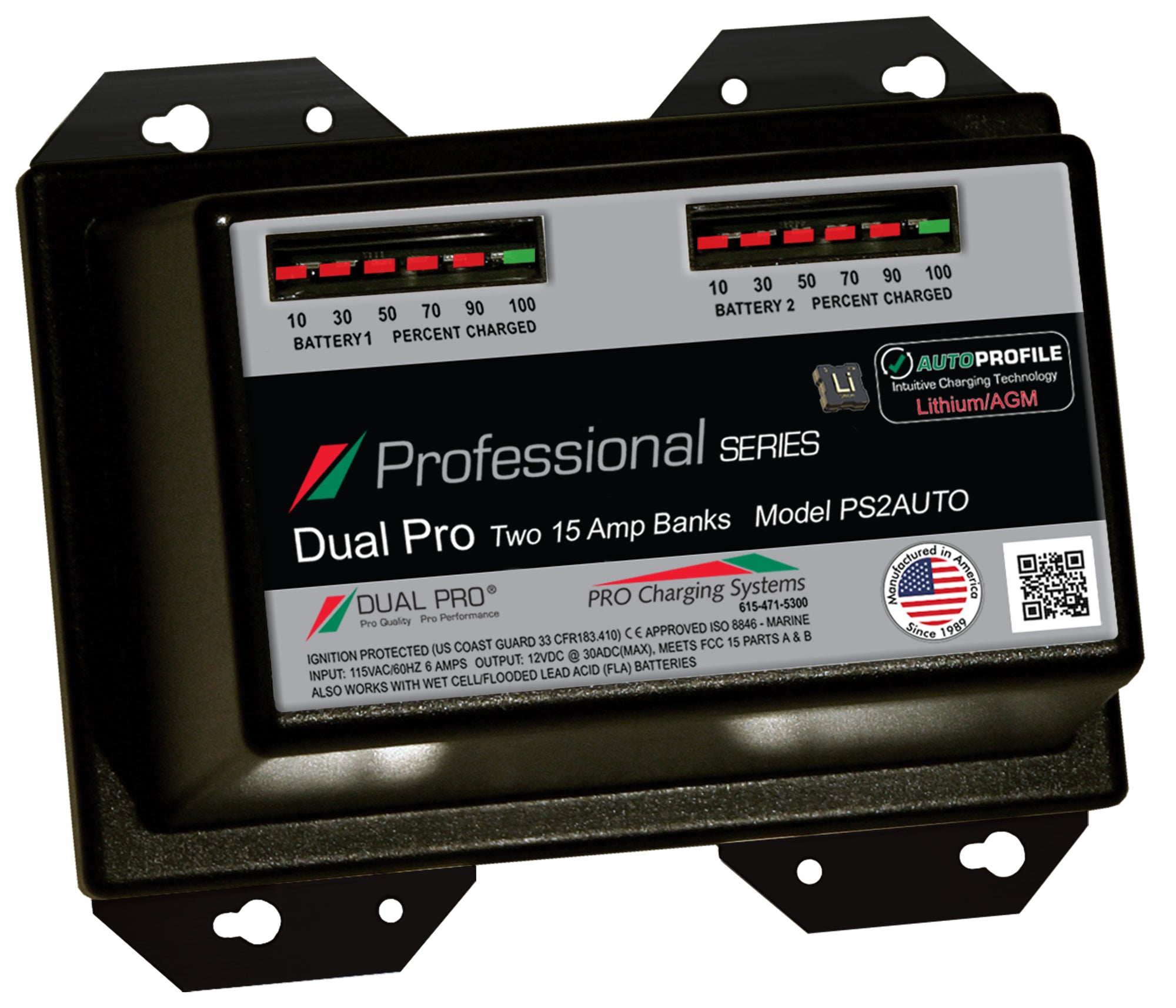 Dual Pro PS2AUTO Battery Charger, Auto Profile 2 Bank 30 Amps PS2AUTO — Quality Boat Parts