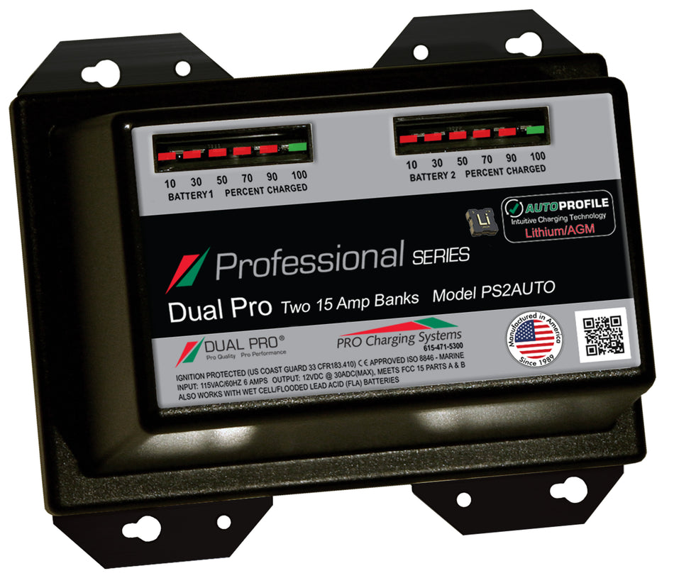 Dual Pro PS2AUTO Battery Charger, Auto Profile 2 Bank 30 Amps PS2AUTO — Quality Boat Parts