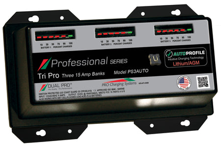 Dual Pro PS3AUTO Battery Charger, Auto Profile 3 Bank 45 Amps PS3AUTO — Quality Boat Parts