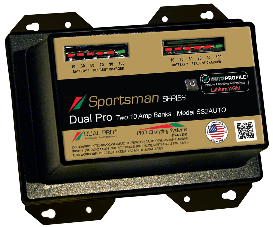 Dual Pro SS2AUTO Battery Charger, Auto Profile 2 Bank 20 Amps SS2AUTO — Quality Boat Parts