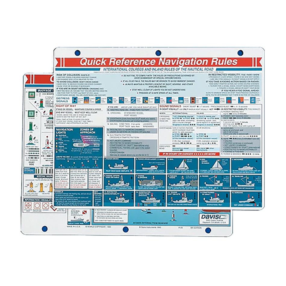 Davis Quick Reference Navigation Rules Card 125 — Quality Boat Parts