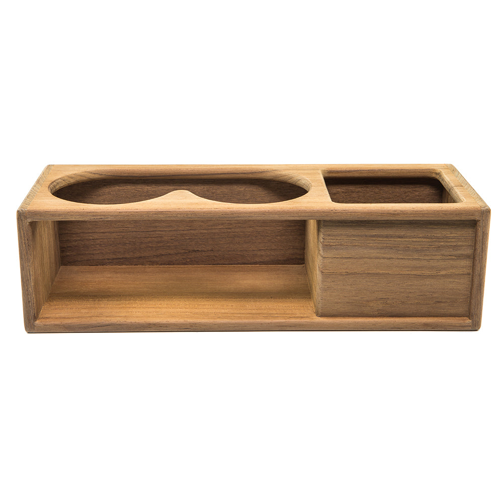 Whitecap Teak Two Insulated Drink/Binocular Rack w/Tray 62616 — Quality Boat Parts