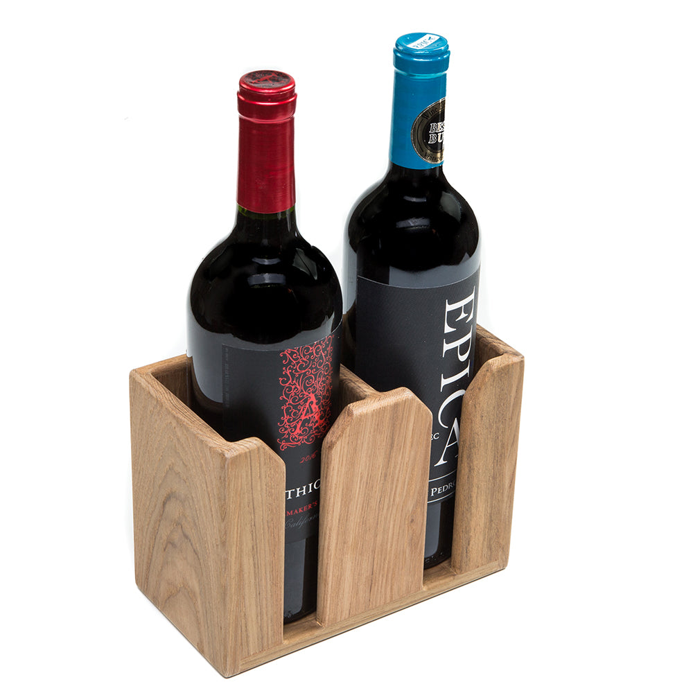 Whitecap Teak Two-Bottle Rack 62620 — Quality Boat Parts
