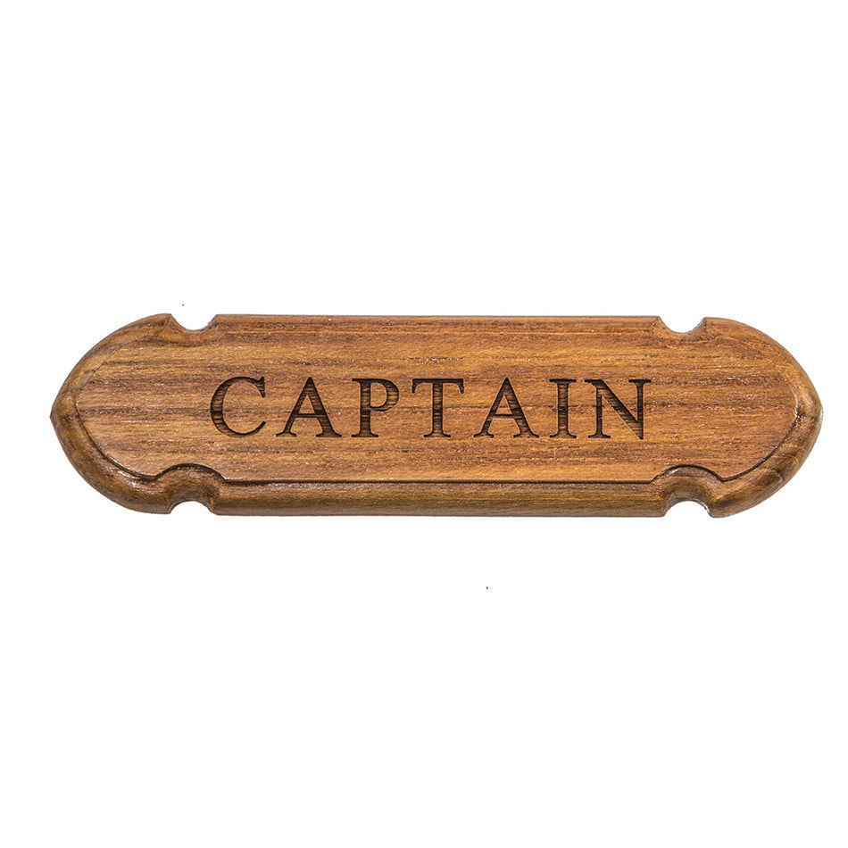 Whitecap Teak "CAPTAIN" Name Plate 62670 — Quality Boat Parts