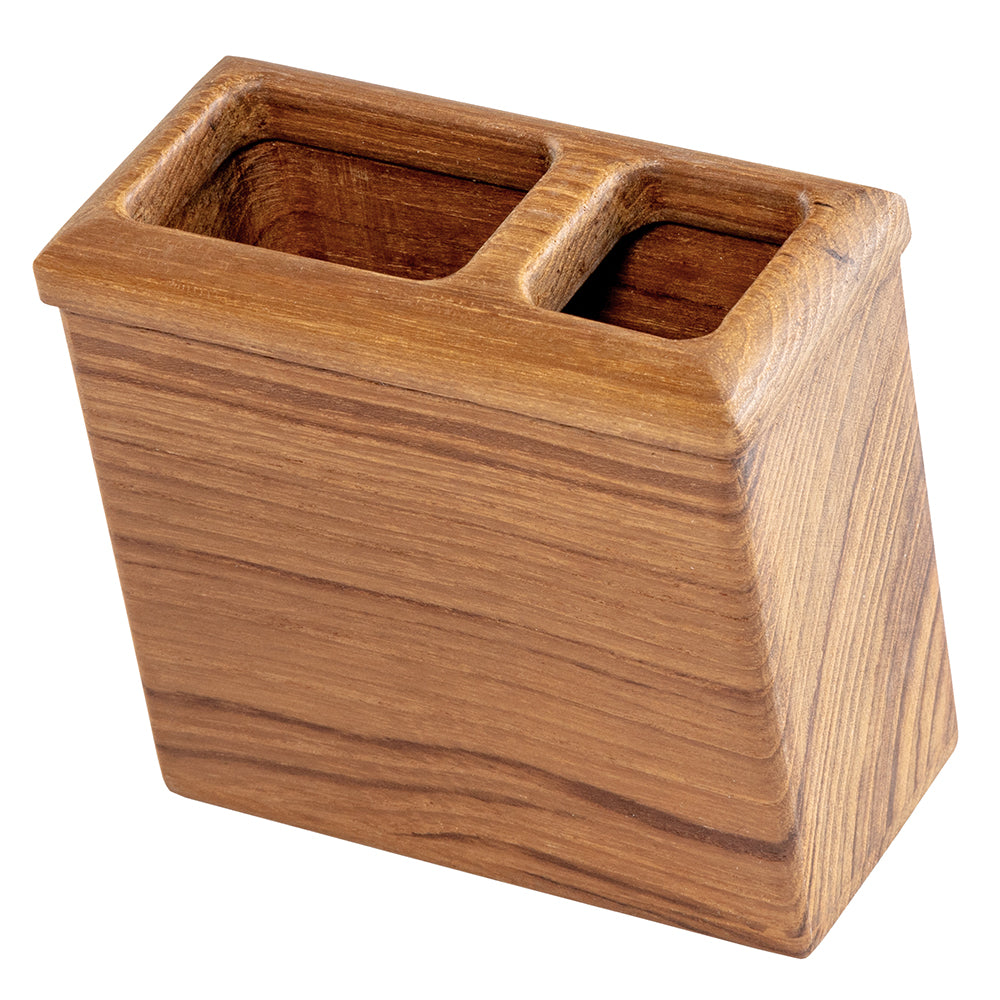 Whitecap Square Toothbrush Holder (Oiled) - Teak 63111 — Quality Boat Parts